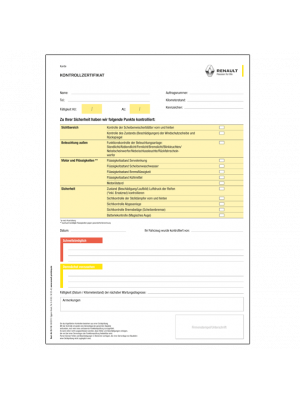 Test Checkliste Renault